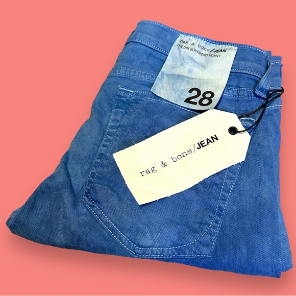 Originally White Hand Dyed NWT Rag & Bone The Dre Boyfriend Style Jeans. Size 28 - Picture 13 of 14